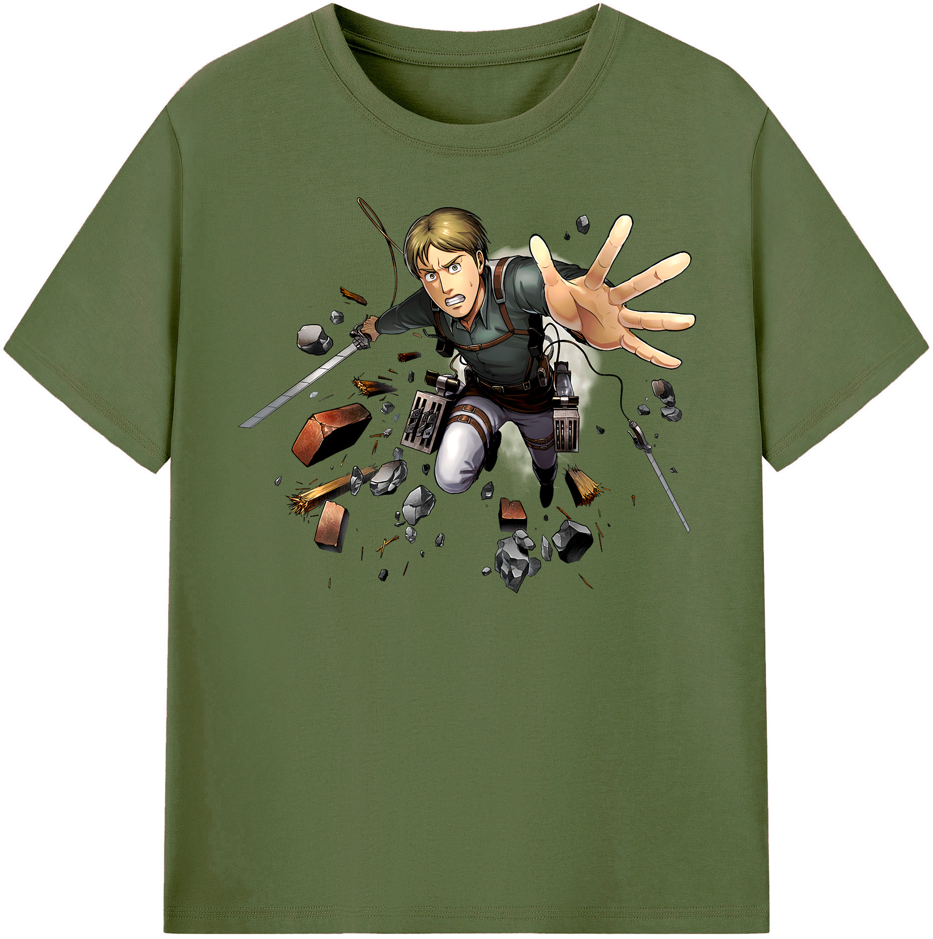 （画像用） 進撃の巨人 Attack on Titan 綿100％半袖Tシャツ（フロントプリント）